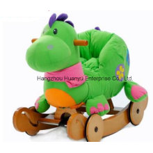 Washable Double Function Wooden Rocking Animal-Dinosaur Rocker with Safeguard